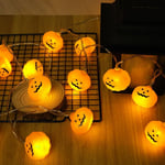 Decoration Halloween Guirlande Lumineuse, 3M 20 LED Guirlande Lumineuse Citrouille à Pile, 2 Modes, Décoration D'Halloween pour Intérieur, Extérieur,