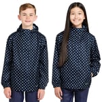 Peter Storm Kids Unisex Kid's Packable Patterned Waterproof Jacket - Navy material_polyester - Size 7-8Y