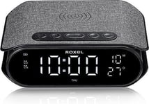 Bedside Alarm Clock With Super Fast Wireless Phone Charging - Roxel RAC-10 Black