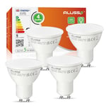 ALUSSO 5W GU10 LED Bulbs Cool White 6000K, 400lm Brightness, 50W Halogen Spotlight Equivalent, 120° Wide Beam Angle, Pack of 4, Non-Dimmable, Ideal for Kitchen & Bedroom & More