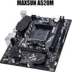 Maxsun A520 M-Atx Carte Mère Amd Am4 Zen 3, Ddr4, Pcie3.0 X16, Sata 6 Go/S, M.2, Usb 3.1, Hdmi/Vga Pour Tous Les Processeurs Ryzen Série 1000-4000 Et Ryzen 5000 Series (5000 Apu Nécessite Bios Flash)