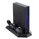 Vertical Stand Replacement For PS4 Pro, Double Fast Charger With Double Fan