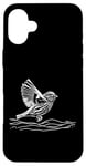 Coque pour iPhone 16 Plus Line Art Oiseau et Ornithologue Pin Siskin