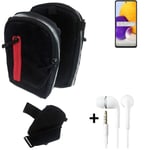 Shoulder bag / holster + earphones for Samsung Galaxy A72 Belt Pouch Case