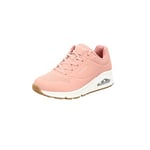 Skechers Femme UNO Stand on AIR Sneakers Basses, Rose Durabuck, 38 EU