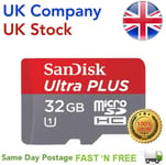 SanDisk Ultra Plus 32 GB microSD SDHC Class 10 Memory Card TF 32GB A1  120MB/s