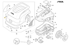 Couverture Haut Original Stiga a3000 Rtk Robot Tondeuse 381119735/0