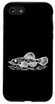 Coque pour iPhone SE (2020) / 7 / 8 Line Art Poisson & Ichtyologiste Marbre Gobie