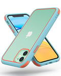 MobNano Coque Compatible avec iPhone 11 360 degrés Antichoc Pro Anti-Rayures Transparente PC/TPU Silicone Etui pour iPhone 11 - Bleu Clair/Orange