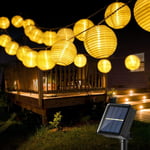 Utomhussolljus, 6M 30 LED-lykta Garland Guinguette Lampion Vattentät lampa 8 lägen Dekoration för trädgård Uteplats Gård Balkong Uteplats Ons Sunmostar