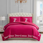 Juicy Couture Comforter Set Gothic Design Bedding Twin 2 Piece Set Includes (1) 90'' x 68'' Comforter and (1) 20'' x 26'' Sham Wrinkle Resistant Premium Bedroom Decor Hot Pink (JYZ020392)