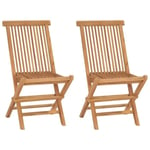 *MPR* 2330Lot de 2 Chaises de jardin Chaises pliables - Chaises d'extérieur 2 pcs Fauteuil de Jardin Bois de teck solide