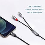 Lightning to Rca Cable Audio Aux -sovitin, Stereo Y -jakaja Adapteri tietyille iPhoneille, Ipad Powelle