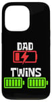 iPhone 13 Pro Dad of Twins Low Battery Funny Father's Day Dad of 2 Kids Case