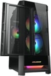 Gaming | Boitier Pc Gaming | Boitier Duoface Rgb + 2 Panneaux Noir - Assemblage Sans Outil - Filtre Anti-Poussière - Inclus 3 Ventilateurs Argb De 120 Mm[PCZ230763]