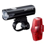 Cateye AMPP 400S & VIZ 100 Bike Light Set - HyperFlash Mode, OptiCube Lens