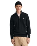 GANT Men's Casual Cotton Half Zip Sweater, Black, 4XL