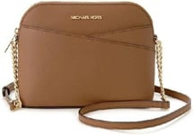 Michael Kors Jet Set Travel Medium Dome Crossbody Leather Tan Bag ~ FREE P&P