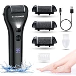 BarberBoss Electric Foot File Hard Skin Remover - Feet Hard Skin Remover Electric, Foot Files for Hard Skin, Premium Callus Remover for Feet, Comprehensive Pedicure Set for Feet QR-5086