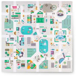 Tapis puzzle en mousse 120x120cm + figurines en mousse Nukido Town