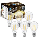 Aigostar Ampoule LED Edison Rétro Vintage Filament E27, 8W équivalant à Ampoule Halogène de 69W, 950 Lumens, Blanc Chaud 2700K, Lampe Décorative A60, Angle de 330º, CRI ≥ 80, Lot de 6