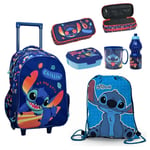 Disney Stitch Set Chariot Sac à Dos Grand Trousse Boîte Lunch École Élémentaire