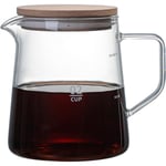 Glas kaffekanna kaffebryggare med lock, isolerad glaskanna kaffebryggare isolerad klar kanna för juice te kaffe vatten (500 ml) Transparent 500 ml