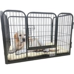 Maxxpet - enclos pour chiots 107x71x73 cm - Avec plaque de base - Avec plaid - Cage pour chien - Chenil pour chiots - Parc pour chiens - Noir