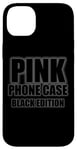 Coque pour iPhone 14 Plus Coque de téléphone drôle rose – Édition noire pour hommes, femmes, enfants