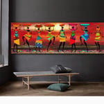 zxianc Canvas Print HD Canvas Painting African Women Dance Wall Art Posters and Prints Wall Pictures for Living Room Decoration Home Decor 20x60cm/7.9”x23.6 No Frame