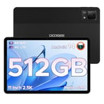 DOOGEE T40 Tablet 11 Inch 2.5K, 20GB RAM + 512GB ROM (2TB TF) Tablet, Android 14 Tablet, Helio G99 Tablets, 8580mAh Battery, Android Tablet 16MP + 8MP, 4 Stereo Speakers, Dual 4G LTE, Black