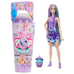 Barbie Poupée Pop Reveal série Bubble Tea avec accessoires et animal parfum lait de taro, 8 surprises dont un changement de couleur, un gobelet avec rangement, HTJ19