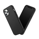 RHINOSHIELD Case Compatible with iPhone 12/12 Pro | SolidSuit-Shock Absorbent Slim Design Protective Cover with Premium Matte Finish 3.5M/11ft Drop Protection Changeable Camera Rings - Classic Black