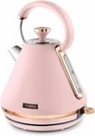 Tower T10044PNK 3kw 1.7L Cavaletto Pyramid Kettle, Rapid Boil, Marshmellow Pink