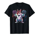 Funny squirrel Lifting Weights Gym Workout Animal Fitness T-Shirt