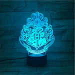 3D Led Illusion Lamp, Night Light 16 Colors Dimmable USB Powered Touch Control with Remote, for Boys Girls Christmas Gifts Decor Bedroom-Harry Potter A