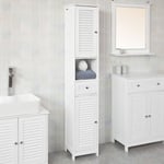 Meuble Salle de Bain Blanc Armoire Colonne Étagère de Rangement / 1703230cm