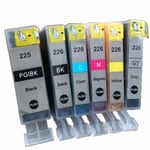 Superb Choice® Cartouche d'encre reconditionnée pour Canon PGI-225 & CLI-226(6-Colour) Canon Pixma MX882 Printer