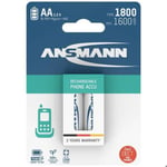 Ansmann 1312-0038 Uppladdningsbart batteri LR6 (AA) NiMH 1600 mAh 1,2 V 2 st.