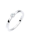 Elli DIAMONDS Bague Femme Solitaire Classique avec Diamant (0.03 ct.) en Argent Sterling 925