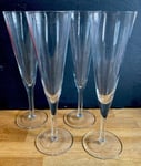 Champagne Flute Glass Set of 4 Prosecco Wine Glasses Celebration V Shaped iStyle