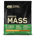 Optimum Nutrition Serious Mass Protein Powder High Calorie Mass Gainer with Vitamins, Creatine and Glutamine, Chocolate Peanut Butter, 16 Servings, 5.45 kg, Packaging May Vary