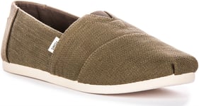 Toms Alpargata Refibra Espadrilles Mens Trainer Olivegreen UK 7 - 12