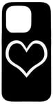 iPhone 15 Pro cool white heart sign big symbol print outline cute shaped Case