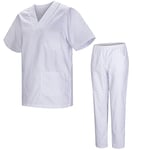 Misemiya - Ensemble Uniformes Unisexe Blouse - Uniforme Médical avec Haut et Pantalon - Ref.8178 - Medium, Blanc 21