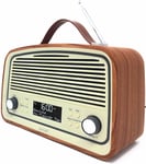 DAB-38 Retro DAB/DAB+ Digital & FM Portable Radio Alarm Clock - Battery/Mains Po