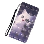 Flip Case for Huawei P30 Lite/nova 4e, Wallet Case with Card Slots, Business Cover with Magnetic Seal, Book Style Phone Case, Shockproof Protection Cover for Huawei P30 Lite/nova 4e (Adorable Cat)