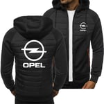 Men's Sweatshirt Jacket Zip Hoodie - 3D Opel Casual Unisex Long Sleeve Cardigan Hooded Tops Spring and Autumn Sweater Jacket - Teen，Black，XXL