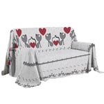 PENSIERI DELICATI Housse de canapé 250 x 290 cm, fabriquée en Italie, Drap Housse 100% Coton Pur, Motif Chatons Beige, idéal comme Drap d'ameublement, protège-canapé ou Couvre-lit d'été (2 Places)