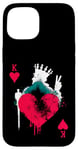 iPhone 15 Peace Love Poker - Vintage King Of Hearts Card Game Lover Case